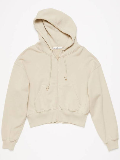 Embroidered Logo Zip-Up Hoodie Beige - ACNE STUDIOS - BALAAN 2