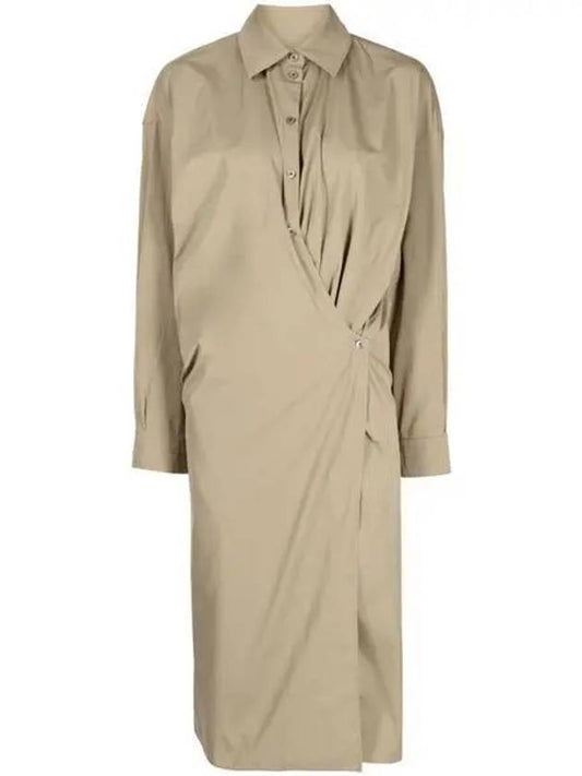 Straight Collar Twisted Long Dress Beige - LEMAIRE - BALAAN 2