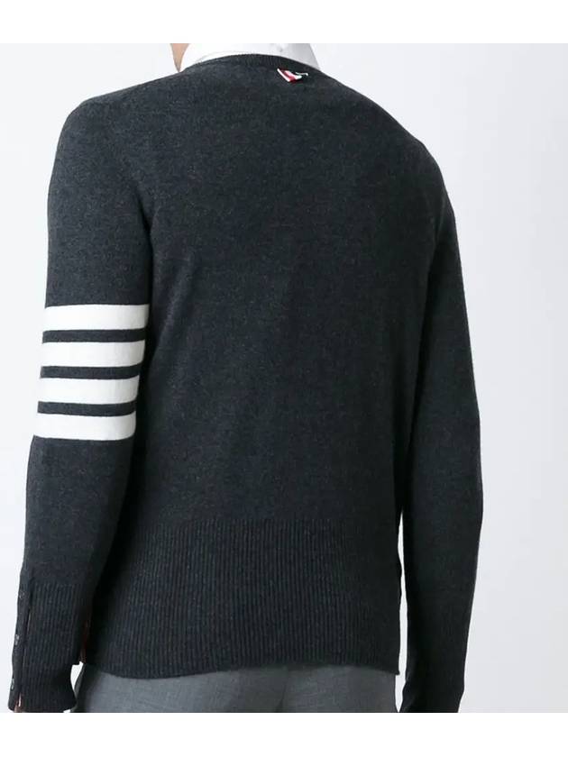 Diagonal Classic Cashmere Knit Top Dark Grey - THOM BROWNE - BALAAN 4