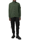 Men's Patch High Neck Lambswool Knit Cardigan Olive - STONE ISLAND - BALAAN 7