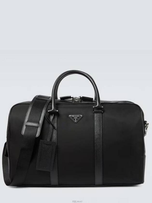 Re Nylon Saffiano Leather Duffel Bag Black - PRADA - BALAAN 2