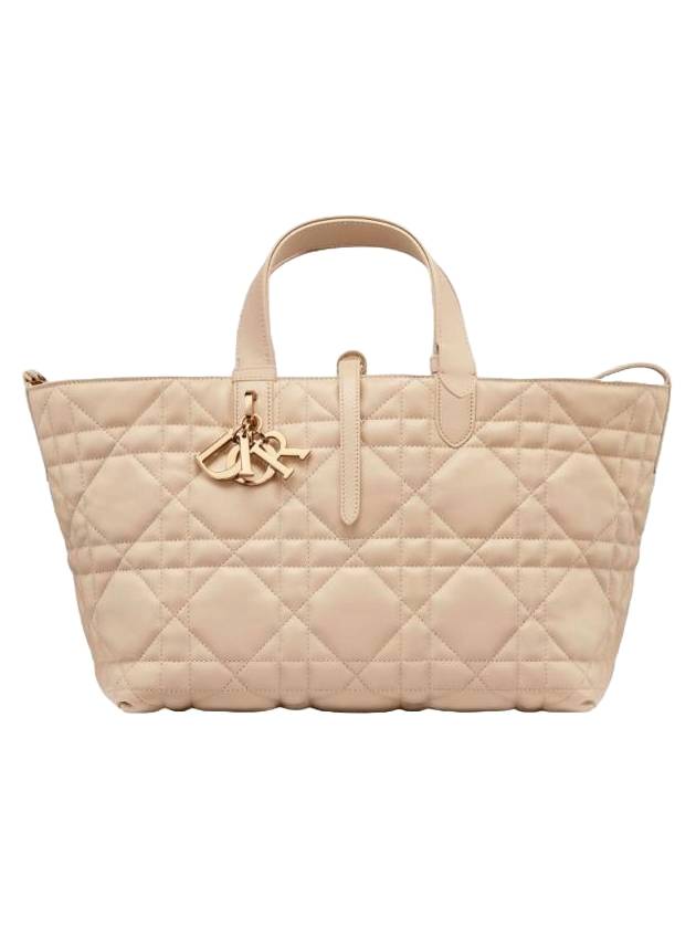 Toujours Macrocannage Calfskin Medium Tote Bag Beige - DIOR - BALAAN 1