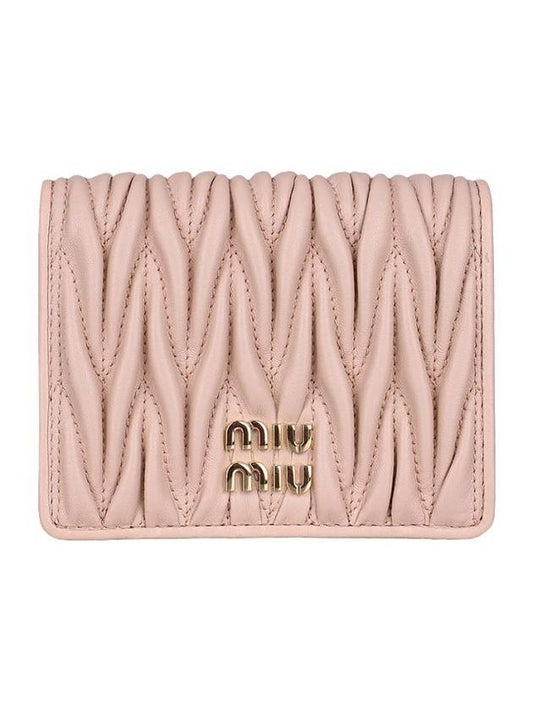 Matelasse Half Wallet Light Pink - MIU MIU - BALAAN 1