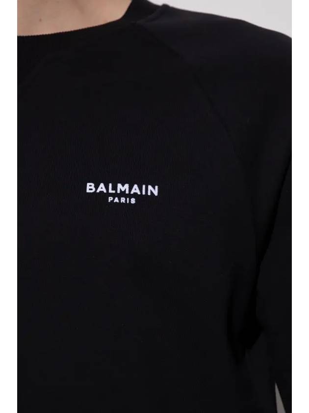 Men's Mini Logo Crew Neck Sweatshirt Black WH0JQ005 B150 EAB - BALMAIN - BALAAN 4