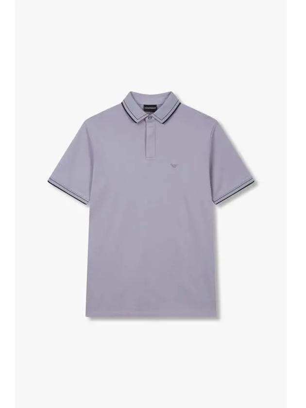 Men s Line Trim Easy Pique Shirt Light Purple - EMPORIO ARMANI - BALAAN 1