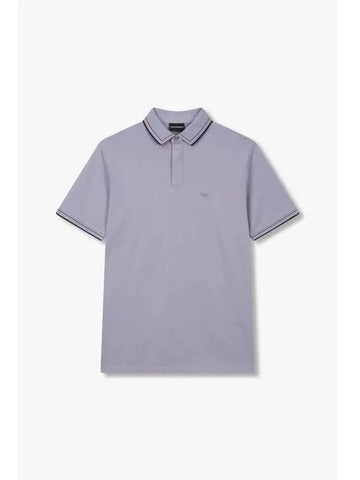 Men s Line Trim Easy Pique Shirt Light Purple - EMPORIO ARMANI - BALAAN 1