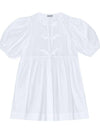 String Cotton Poplin Short Dress Bright White - GANNI - BALAAN 2