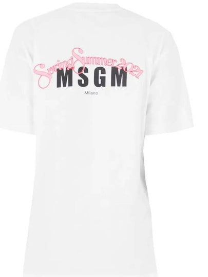 Back Logo Print Short Sleeve T-Shirt White - MSGM - BALAAN 2