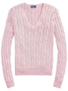 Women's Embroidered Logo Knit Top Pink - POLO RALPH LAUREN - BALAAN 2