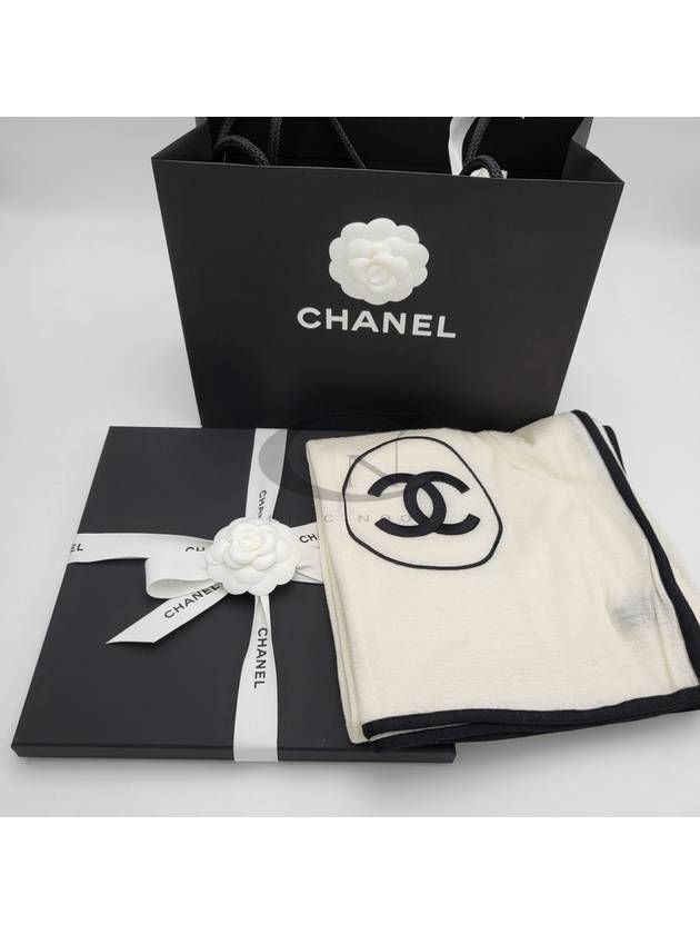 CC Logo Cashmere Silk Scarf Ivory - CHANEL - BALAAN 2