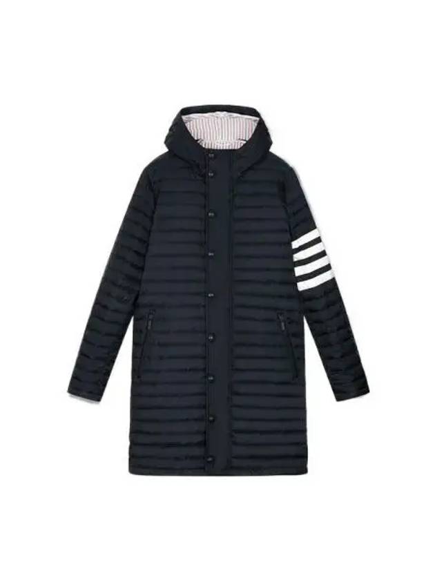 Men's 4 Bar Hooded Padding Navy - THOM BROWNE - BALAAN 2