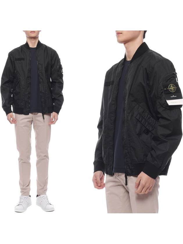 Membrana 3L TC Breathable and Water-Resistant Bomber Jacket Black - STONE ISLAND - BALAAN 3