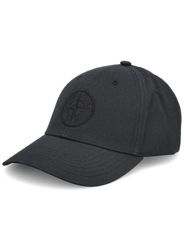 99661 Cotton Rep 6 Panel Ball Cap Black - STONE ISLAND - BALAAN 1