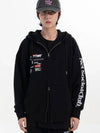 TELECOM LOGOS HOOD ZIP UP BLACK - NET SOCIAL CLUB - BALAAN 4