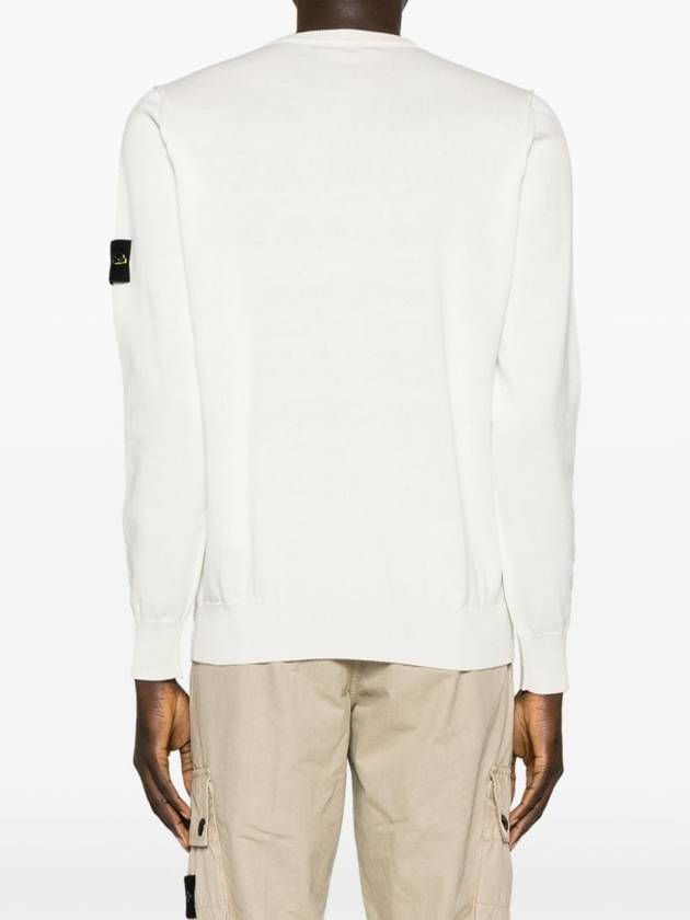 Crewneck Soft Cotton Knit Top White - STONE ISLAND - BALAAN 5