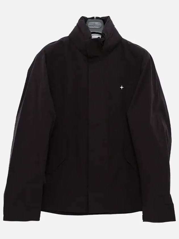 Stellina 3L Bio Based Nylon High Neck Zip-Up Jacket Black - STONE ISLAND - BALAAN 3