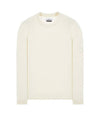 Embroidered Logo Crew Neck Lambswool Knit Top Ivory - STONE ISLAND - BALAAN 1