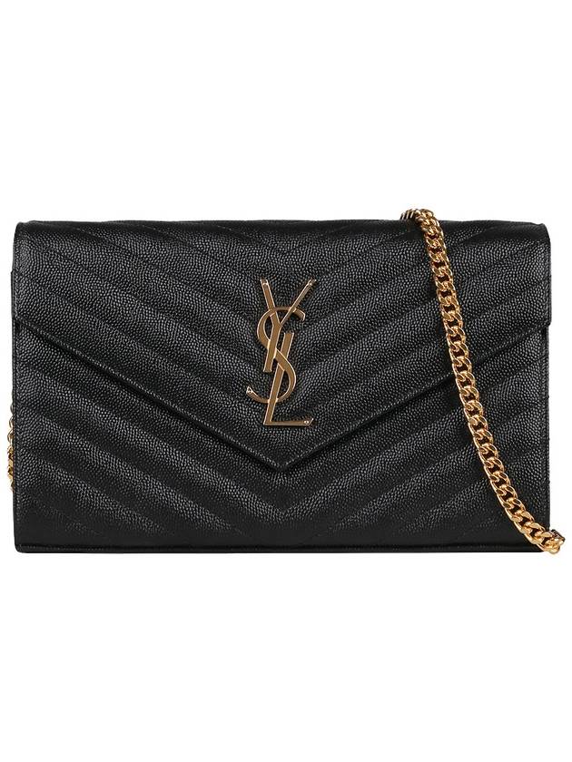 Monogram Matelasse Chain Shoulder Bag Black - SAINT LAURENT - BALAAN 3