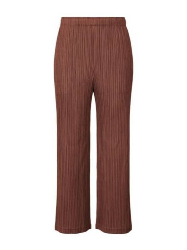 Thicker Pleated Straight Pants Brown - ISSEY MIYAKE - BALAAN 2