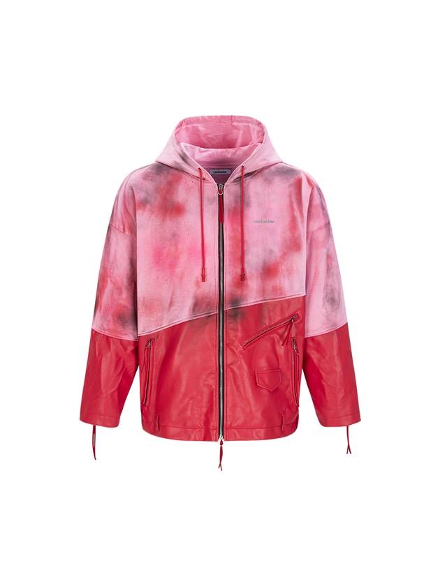 hand tie dye hood zip up Red - COELONINE - BALAAN 2