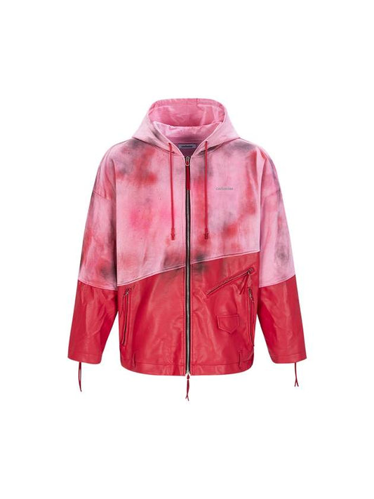 hand tie dye hood zip up Red - COELONINE - BALAAN 1