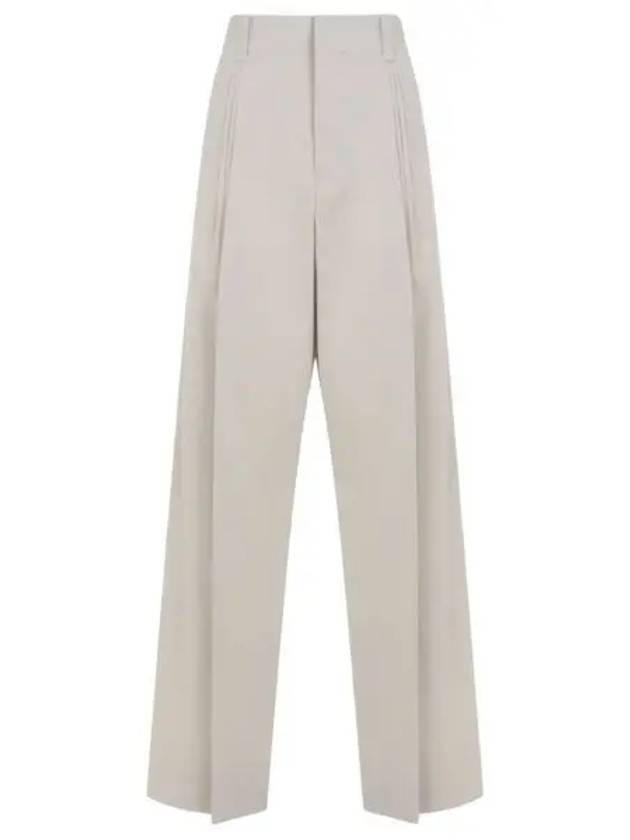 Cotton Silk Wide Leg Slacks Beige - BOTTEGA VENETA - BALAAN 2