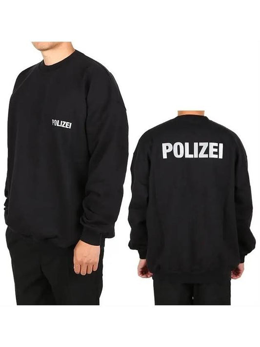 POLIZEI Logo Sweatshirt Sweatshirt Black - VETEMENTS - BALAAN.