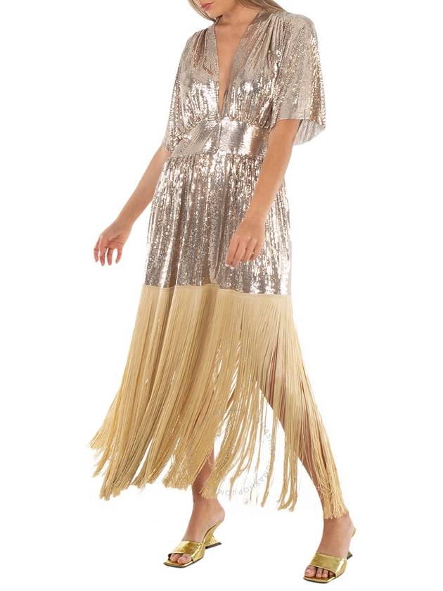 Paco Rabanne Fringe Detail Kaftan Mesh Dress, Brand Size 36 (US Size 4) - PACO RABANNE - BALAAN 3