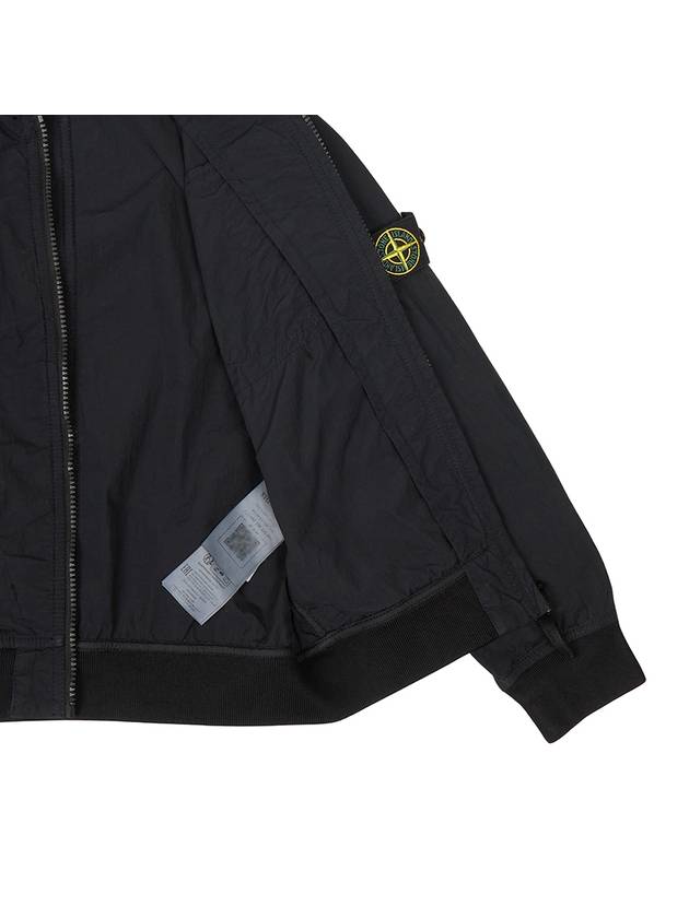 Kids Garment Dyed Cotton Nylon Bomber Jacket Black - STONE ISLAND - BALAAN 9