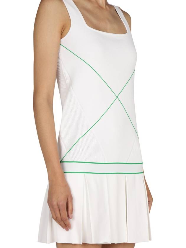 Paraket Stitch Sleeveless Tennis Midi Dress White - BOTTEGA VENETA - BALAAN 5