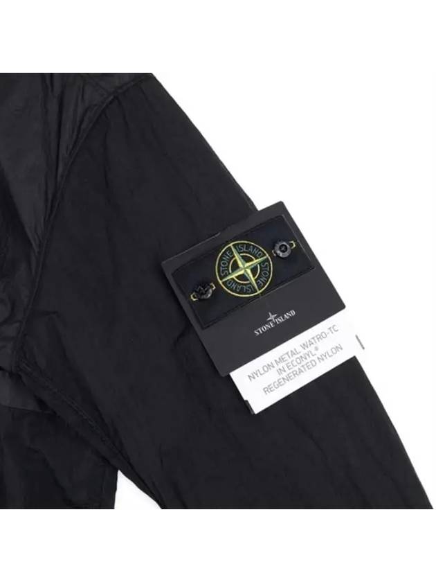 Logo Patch Recycled Nylon Track Jacket Black - STONE ISLAND - BALAAN 6