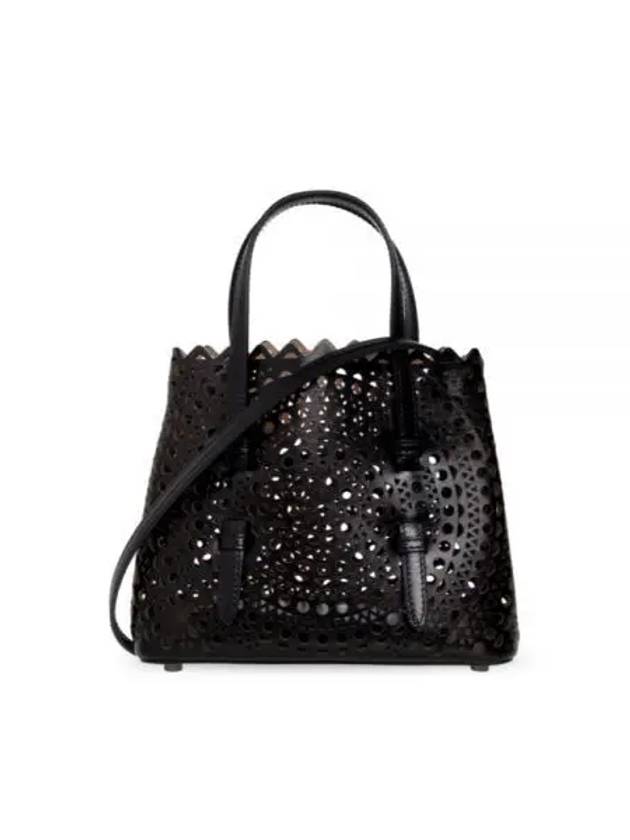 Mina 20 Circle Punching Tote Bag Black - ALAIA - BALAAN 2