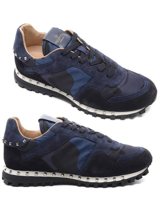 Camouflage Rockrunner Low Top Sneakers Navy - VALENTINO - BALAAN 2