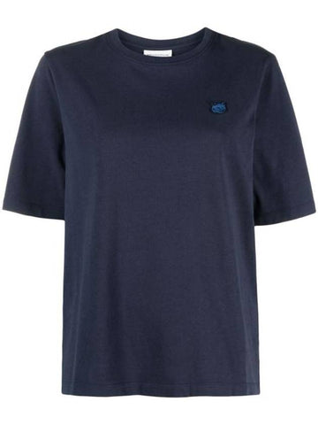 Bold Fox Head Patch Short Sleeve T-shirt Ink Blue - MAISON KITSUNE - BALAAN 1