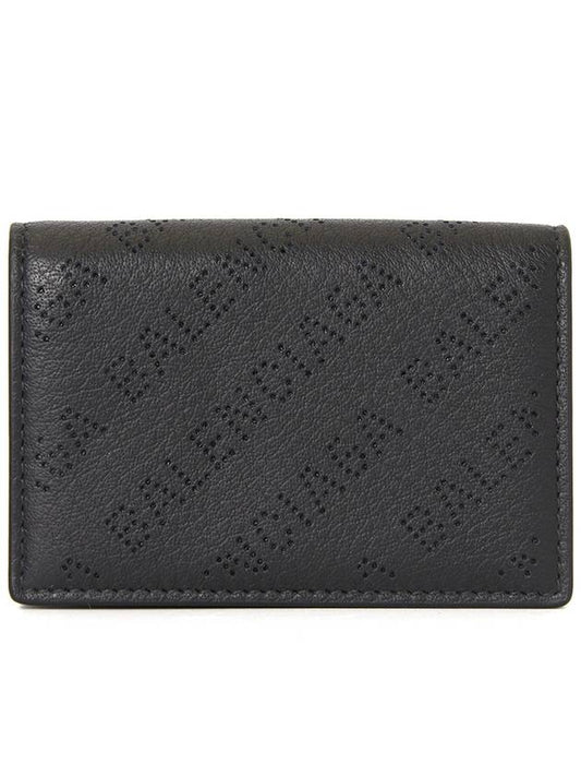 logo perforated mini wallet black - BALENCIAGA - BALAAN.