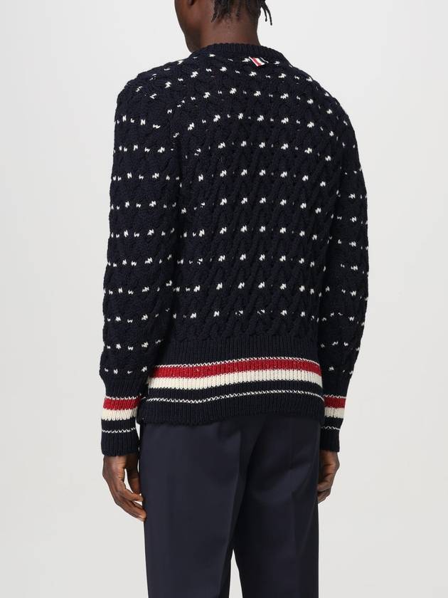 Wool Mohair Long Sleeve Knit Top Navy - THOM BROWNE - BALAAN 6