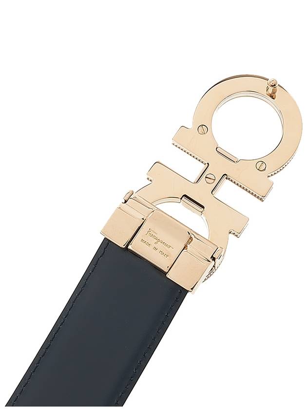 Reversible Gancini Leather Belt Black - SALVATORE FERRAGAMO - BALAAN 8