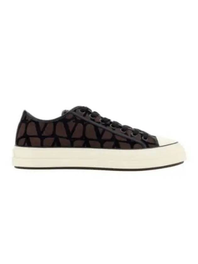 Toile Iconographe Low Top Sneakers Brown - VALENTINO - BALAAN 2