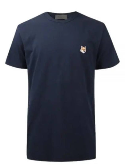 Fox Head Patch Classic Short Sleeve T-Shirt Navy - MAISON KITSUNE - BALAAN 2