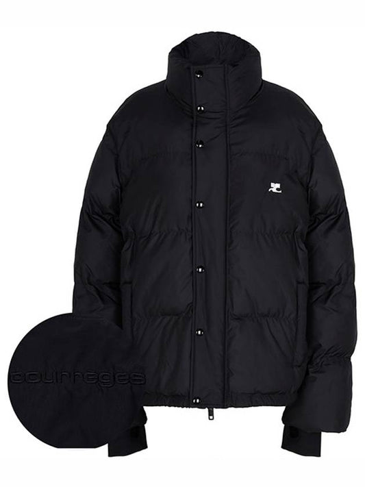 Courr ges black logo puffer padded jacket 323CMA105PL0112 00002 - COURREGES - BALAAN 1