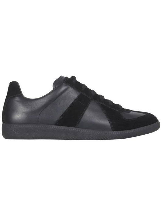 Men's Replica Leather Suede Low Top Sneakers Black - MAISON MARGIELA - BALAAN 1