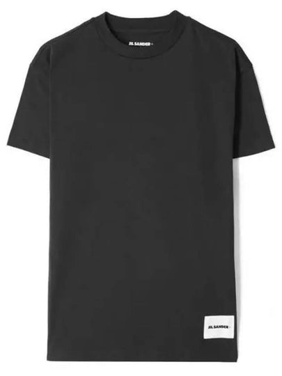 Logo Label Cotton 3 Pack Short Sleeve T-Shirt Black - JIL SANDER - BALAAN 2