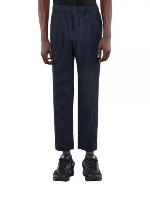 Pleated Straight Pants Navy - ISSEY MIYAKE - BALAAN 2