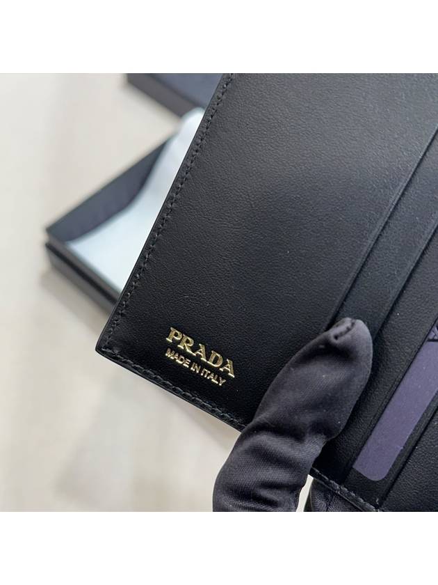 Wallet Saffiano Smooth Leather Half Wallet Black - PRADA - BALAAN 6