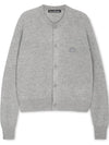 Face Patch Crop Cardigan Light Grey Melange - ACNE STUDIOS - BALAAN 4