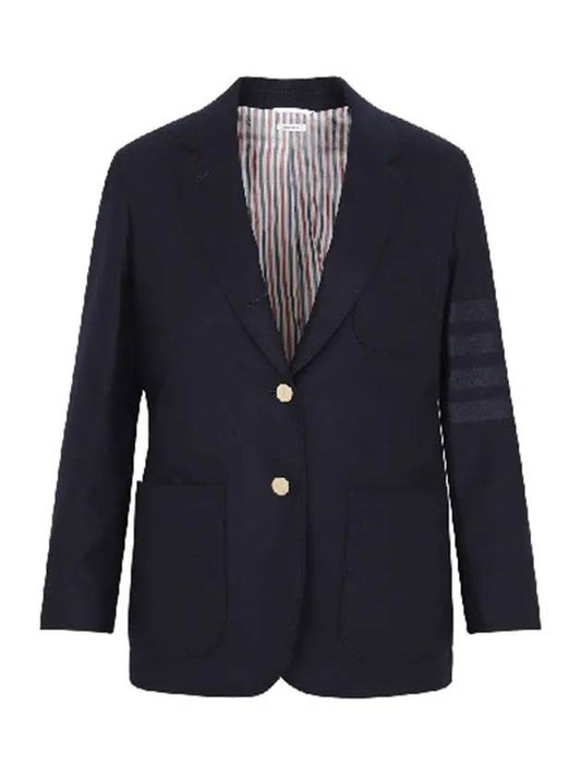 Men's Diagonal Armband Cashmere Flannel Classic Jacket Navy - THOM BROWNE - BALAAN 2