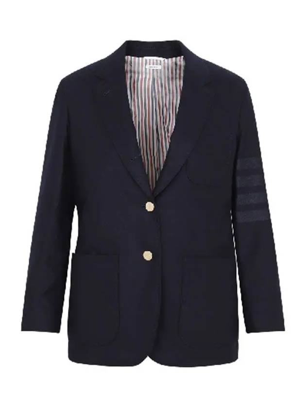 Men's Diagonal Armband Cashmere Flannel Classic Jacket Navy - THOM BROWNE - BALAAN 3