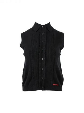 SHUSHU TONG logo embroidered sleeveless cardigan - SHUSHU/TONG - BALAAN 1