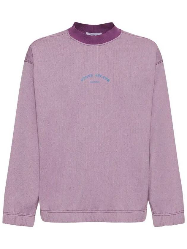 Marina Cotton Nylon Terry Fleece Crewneck Sweatshirt Purple - STONE ISLAND - BALAAN 2