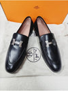 Paris Loafers Goatskin Palladium Noir - HERMES - BALAAN 3